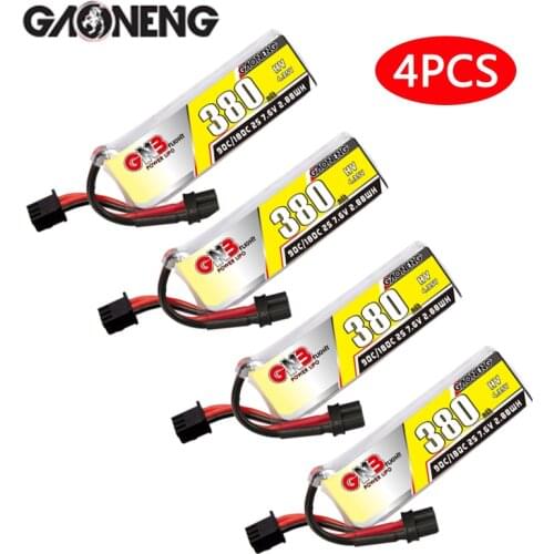 4PCS Gaoneng GNB 380mah 2S 7.6V HV 90C/180C Lipo battery with XT30 Plug for BETAFPV Beta75X 2S Beta65X 2S Whoop Drones