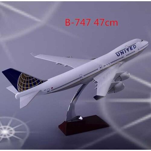 47CM 1/150 American United Airlines 747 B747 Airplane Resin Airliner Model Gift Decoration Display Show