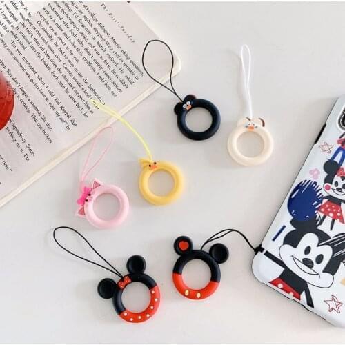 50Pcs Universal Cute Cartoon Silicone Finger Ring Mobile Phone Short Strap Phone Lanyards