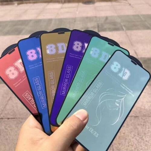 8D Mirror Temper Glass for iPhone 12 11 Pro X XR XS MAX Tempered Glass on the for iPhone 8 7 6 Plus SE Protective Film