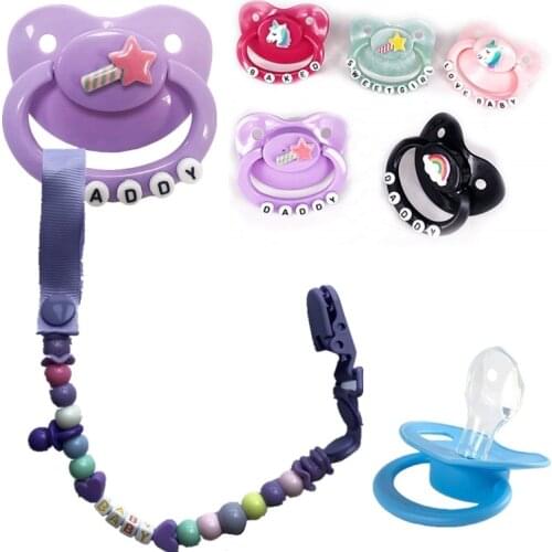 ABDL DDLG Adult Pacifier Multicolor Candy Beaded Paci Clip with cliper