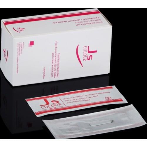 Free Shipping 100pcs 12 Pin Permanent Makeup Eyebrow Tatoo Blade Microblading Needles Wire Drawing Eyebrow Needle