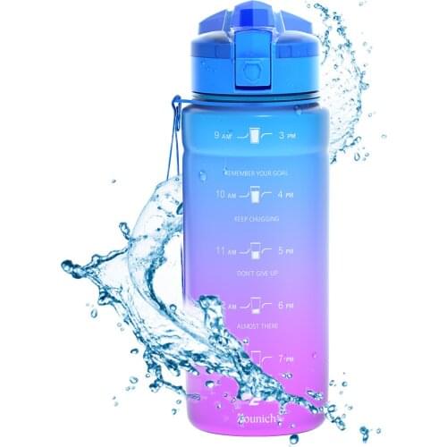 NEW HOT Gradient Sport Water Bottles BPA-free Tritan Flask Gym anti-fall Leak-proof CE / EU Drinkware Shaker Drink Bottle