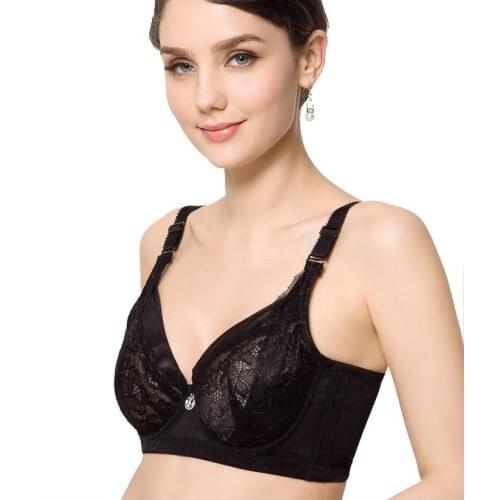 New Fashion Women Sexy Thin Cup Push up Bra Intimate Brassiere No-Padded Lingerie Large size Big Cup 34 36 38 40 42 44 B C D