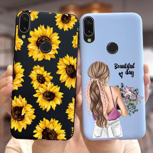 For Xiaomi Redmi 7 Case Cute Sunflowers Soft Slim Funda Back Cover For Xiaomi Redmi 7 Redmi7 Phone Cases Shockproof Bumper Coque
