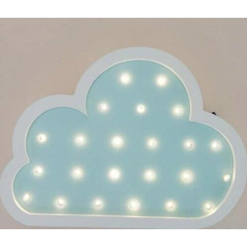 Wooden Lovely Cloud Wall Light 3d Star Moon wall Light Led Cute Marquee Sign For Baby Children Bedroom Decor Kids Gift Toy