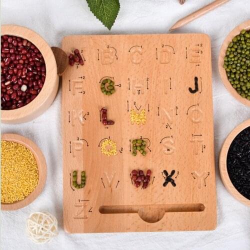 Kids Montessori Education Wooden Concave Blind Writing Exercise Board Geometry Figure Number Letter Cognition Teaching Tool