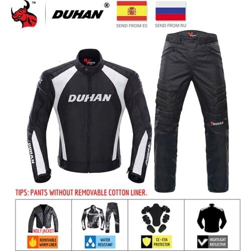 DUHAN Motorcycle Jacket Men Motocross Suits Jacket & Pants Moto Jacket Protective Gear Armor Motorcycle Clothing Riding Jackets