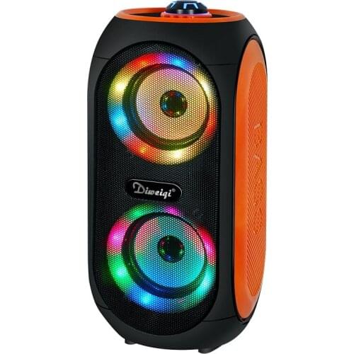 Double-sided Vibrating Bluetooth Speaker Four-inch Outdoor Portable LED Light Subwoofer Card U Disk K Song Music Sound Column