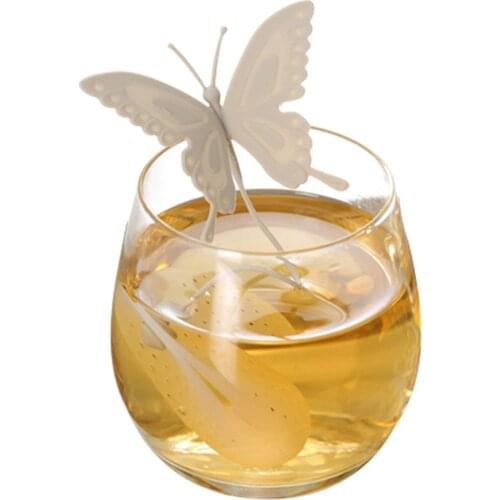 Hot Sales Tea Infuser Leaf Strainer Silicone Butterfly Shape Filter Teabags Drinkware Steeper For Drink Teaware Accessories 2021