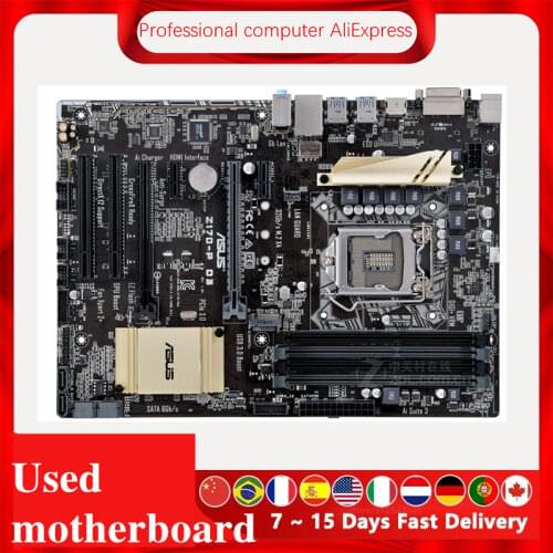 For Asus Z170-P D3 Original Used Desktop Intel Z170 Z170M DDR3 Motherboard LGA 1151 i7/i5/i3 USB3.0 SATA3
