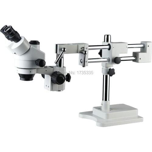 Microscope world SZM-45T-STL2 7X-45X Trinocular Stereo Zoom Microscope with Double Arm Boom Stand