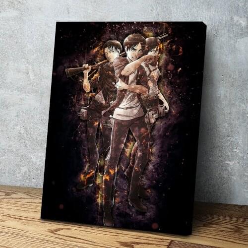 Modular Attack on Titan Canvas Painting HD Print Wall Art Eren Levi Mikasa Poster Home Decor Bedroom Bedside Background Pictures