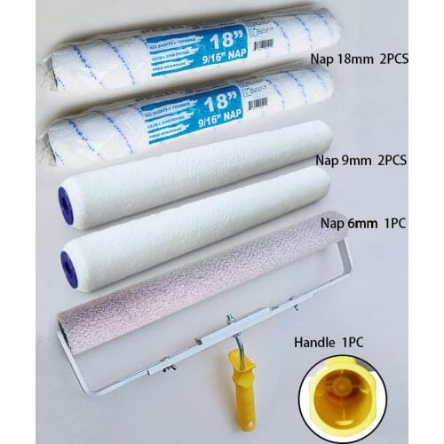 18inch Paint Roller Brush set for Wall Decorative pro 46cm Nap 6mm1pc+9mm 2pc+18mm 2pc+Handle 1pc Painting Handle Tool kit