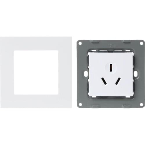 Wall Socket 86 Type 16A Power Outlet With 3 Holes White PC Panel For Air Conditioner Water Heater