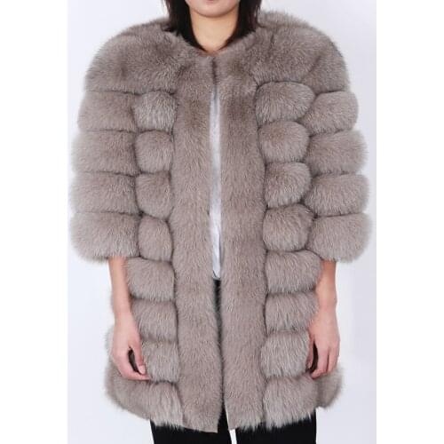 Maomaokong2020 winter new womens leather Leather sub-fur coat high-quality fur round neck warm fox fur long coat coat