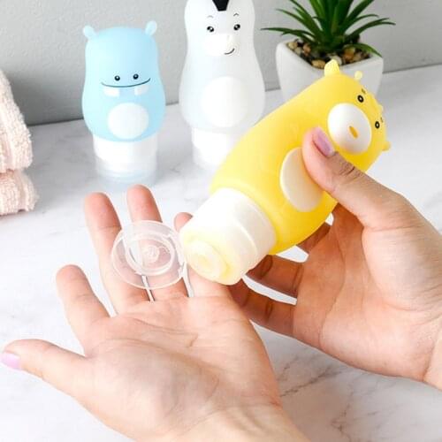50/70/90ML Portable Cartoon Squeeze Bottle Silicone Travel Little Empty Bottle Shower Gel Lotion Storage Refillable Bottle