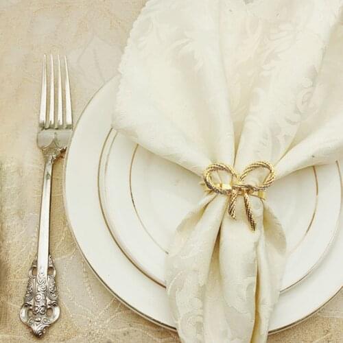 Simple Golden Napkin Ring Butterfly Bow Tie Napkin Buckle Hotel Restaurant Mouth Cloth Ring Metal Napkin Ring Napkin hugs