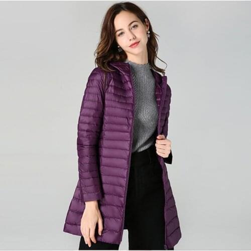 SEDUTMO Winter Long Down Jackets Women Plus Size 4XL Ultra Light Thin Coat Autumn Fashion Casual Slim Parka ED1342