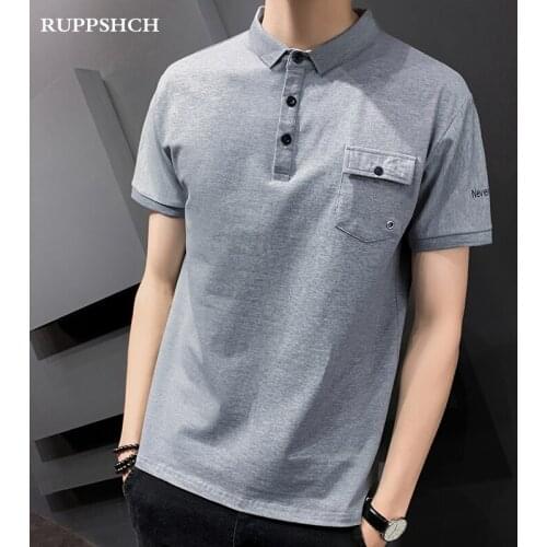 2021 Summer New Men Short Sleeved POLO Shirts Men Fashion Casual Slim Solid Color High Quality Business POLO Shirts Men Top