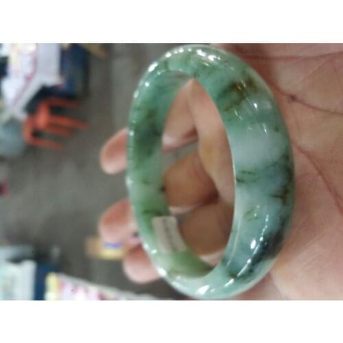 Certificate) Natural Jadeite Jades Stone A Grade Bangles bracelets Floating flower pattern bracelets Men jades stone jewelry