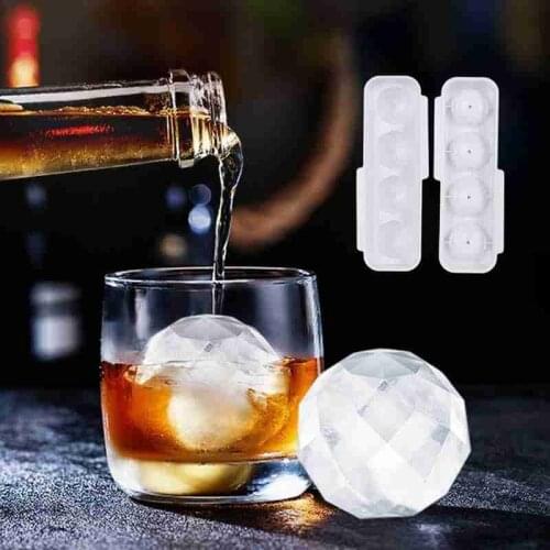 Silicone Ice Cube Maker Ice Tray Round Ice Cube Mold Cake Pudding Chocolate Molds Ice Cube With Lid Whiskey Ice Hockey