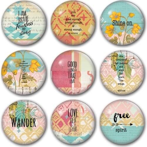 Word and letter glass cabochon, arrow true brave pink blue Geometric Round photo glass cabochon demo flat back Making findings