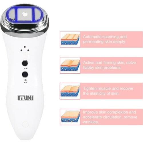 Ultrasonic Bipolar RF Radio Frequency Face Lifting Device Skin Care Massager Mini Hifu Anti Wrinkle Facial Tightening LED Beauty