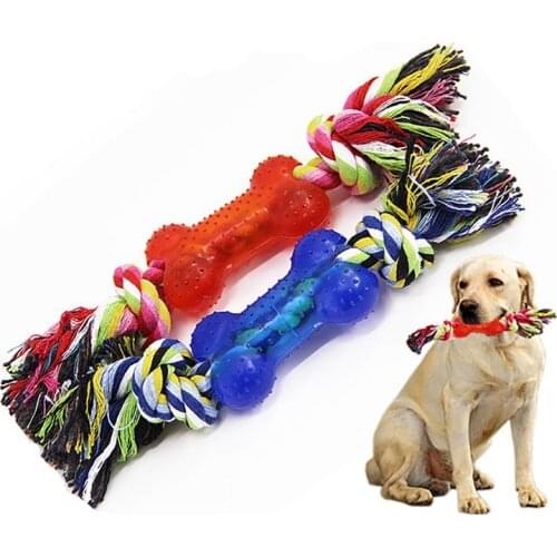 Random Color Pet Rope Toy Interactive Convex Tough Knotted Toy Dog Bite Toy Pet Chewing Toy Pet Funny Interactive Toys