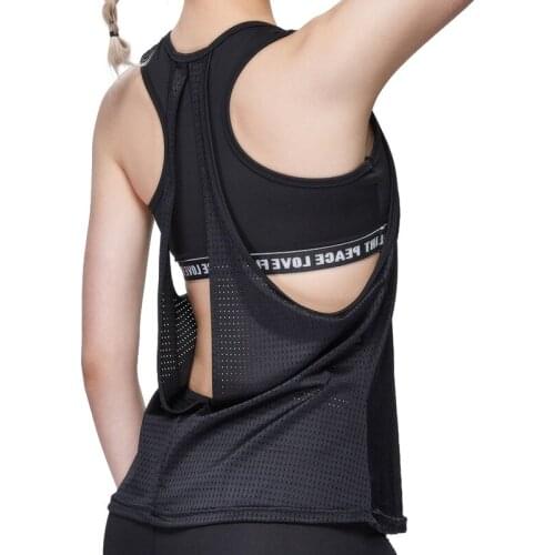 TWTOPSE Fake Two-piece Loose Fit Sport Running Vest Women Breathable Mesh Plain Fitness Workout Tank Tops with Sports Bras 2020