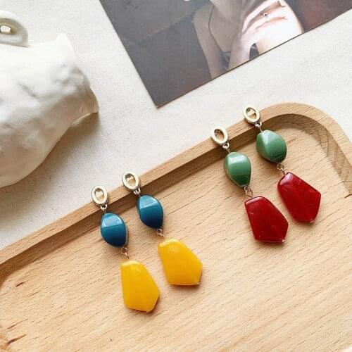 2019 Fashion Jewelry Acrylic Drop Earrings Geometric Irregular Long Dangle Earrings For Women Vintage Pendientes Korean Earrings
