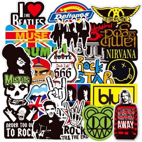 3Set =300PCS Rock Music Band Graffiti Sticker Waterproof Removable Notebook Scooter Sticker