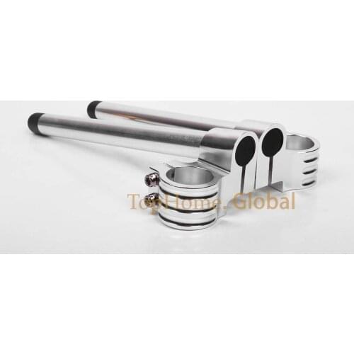 31/33/35/36/37mm 41/43/45/46/48mm 50/51/52/53/54mm Riser High Clip Ons Handle Bar Fork Tube Lift Clip on Silver Pair
