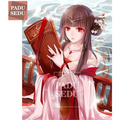 5d Diy Daimond Painting Crystal Cartoon Girl Full Square Diamond Mosaic Embroidery Chinese Cross Stitch Girls Decor Home Bedroom