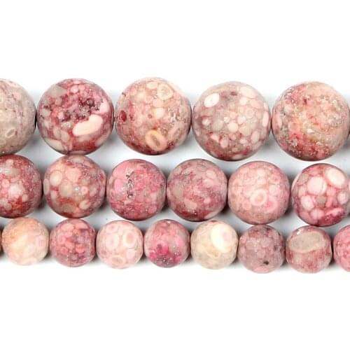6-12mm Natural Stone Beads Loose Round Frosted Chrysanthemum Stone Beads For Jewelry Making DIY Charm Bracelet Necklace Handmade