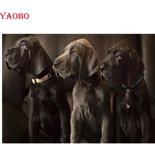 DIY 5D Diamond Mosaic Great Dane Diamond Embroidery animal dog Picture Beading Crystal Diamond Painting Display Home Decoration