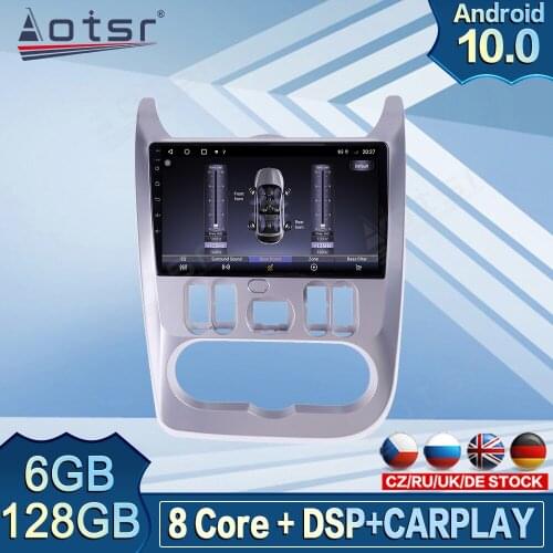 128GB Carplay Android Car GPS Navigation For Renault Logan 2009 - 2013 Car Radio Player HD Multimedia Screen DVD Video Recorder