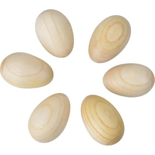 FBIL-Set of 6 pcs Wooden Percussion Musical Egg Maracas Egg Shakers Musical Instrument Toy for Kids