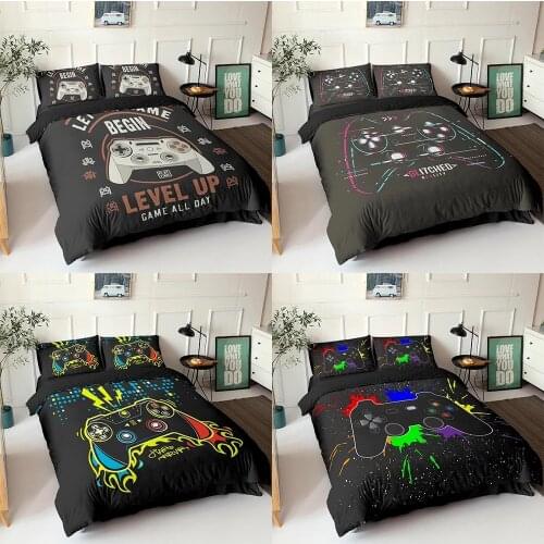 Gamepad Bed Cover Set Boy Bedding Set Queen Size Duvet Cover 3d Creative Black Comforter Game King Single Twim Bedclothes 2/3pcs