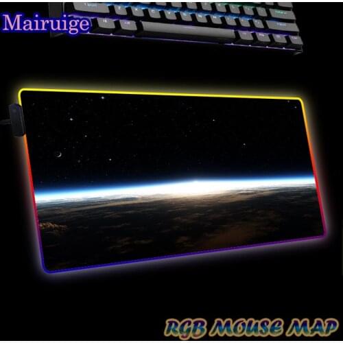 RGB Clavier Gaming Mouse Pad Computer Gamer Space Mousepad PC Laptop Keyboard Carpet Lockedge Non-slip XXL LED Light Desk Mat