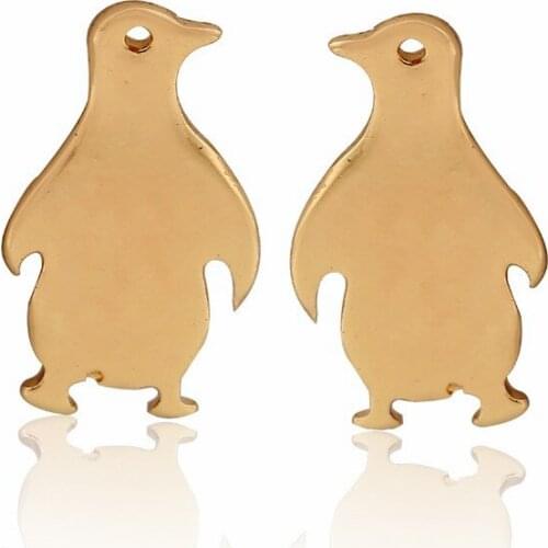 Jisensp Korean Fashion Women Earrings Cartoon Cute Penguin Animal Stud Earrings for Girl Gifts Cute Jewelry Ear Studs brincos