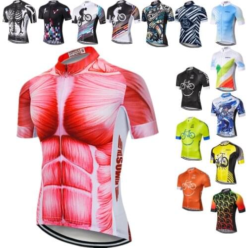 Weimostar muscle Mens Cycling Jersey Tops Summer Bicycle Clothes Pro MTB Bike Jersey Shirt Team Racing Cycling Clothing Maillot