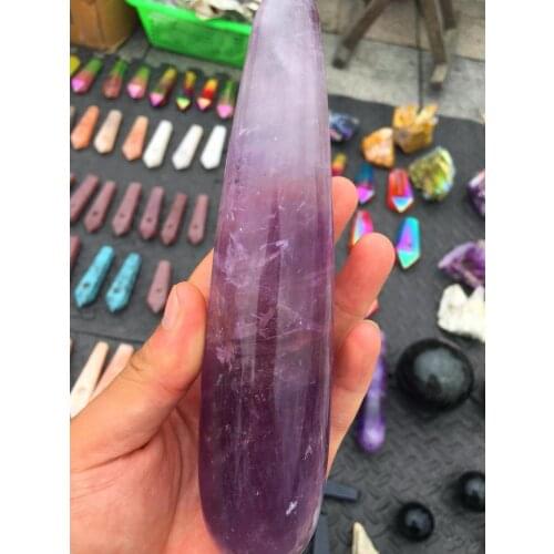 Natural Brazilian amethyst massage stick, g-spot crystal dildo, sex toys for women