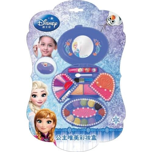 2019 new Disney childrens makeup toys Dream Princess powder box House toys Water-soluble childrens cosmetics F