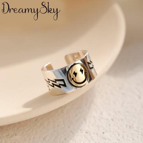 New Fashion Gothic Men Smile Rings For Women Jewelry Birthday Gift Romantic Wedding Engagement Drop Shipping