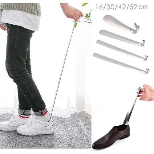 Extra Long Handle Shoe Horn Stainless Steel 25" Handled Metal Shoehorn Horns Adjustable Length Shoehorn for Women Men Shoes