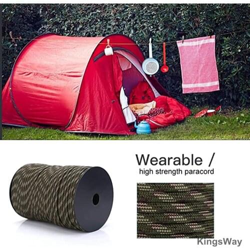 25/50FT Dia.4mm 9 Stand Cores Paracord for Survival Parachute Cord Lanyard Climbing Camping Hiking Rope