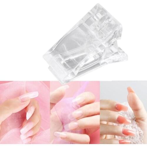 Transparent Nail Art Crystal Nail Mold Fixing Clip Glue Crystal Crystal Clip Extension Glue Auxiliary Tools Forming Clip X2E7