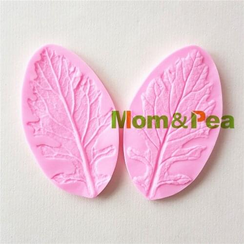 Mom&Pea 1294 Free Shipping Leaf Silicone Mold Cake Decoration Fondant Cake 3D Mold Food Grade