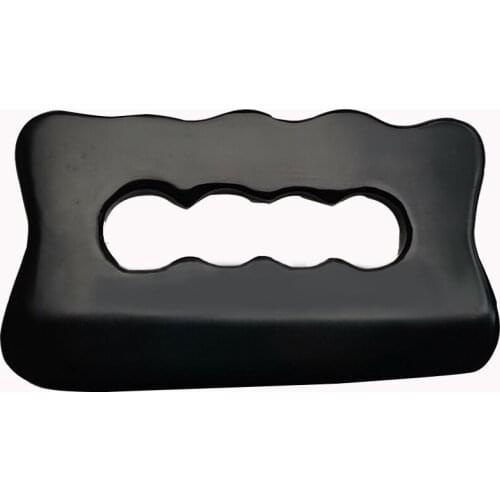1Pcs Black Bian Stone Gua Sha Scraper Board Four-Hole Handheld Spa Scraping Plate Chinese Traditional Acupuncture Body Massager